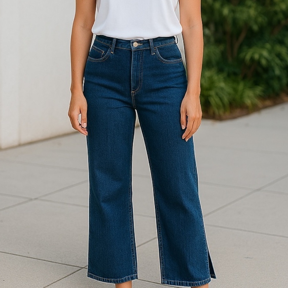 Riders By Lee Women’s 8 Blue Mom Jeans Bootcut Mid Rise Straight EUC Denim - Picture 3 of 7